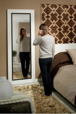 Miroir sur pied fait main grand miroir cadre en bois véritable 176x86cm suspendu