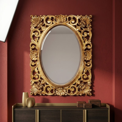 Cadre en bois de miroir Miroir mural design classique r Baroque Rococo Cadre en bois xxl