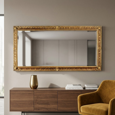 Miroir mural cadre en bois Cadre de miroir Design Rococo Baroque Mobilier de salon nouveau