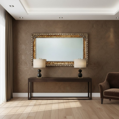 Miroir de designer classique Mur miroir Baroque Rococo 101x171cm Cadre en bois neuf