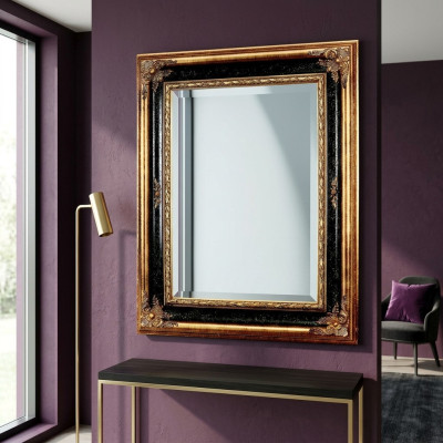 Miroir de mur de miroir de mur de concepteur de r classique Baroque Rococo 96x133cm Cadre en bois neuf