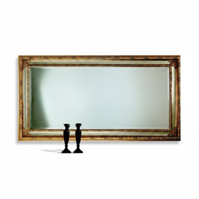 Miroir mural classique avec cadre en bois Meuble miroir 94x184 Cadre en verre Meuble mural