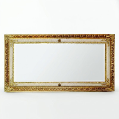 Miroir mural classique avec cadre en bois Doré 104x194 Miroir Meubles Cadre en verre mural