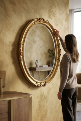 Décoration murale de miroir design Miroir mural décoration 73x94 Cadre Holt baroque rococo