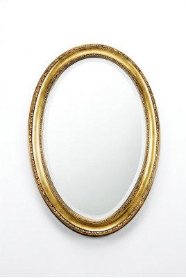 Méduse Miroir ovale Design de salle de bain Miroir mural rond Cadre en bois baroque rococo rond