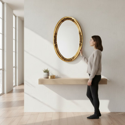 Commode de designer Buffet Console basse Armoire Etagère de salon Miroir de luxe neuf