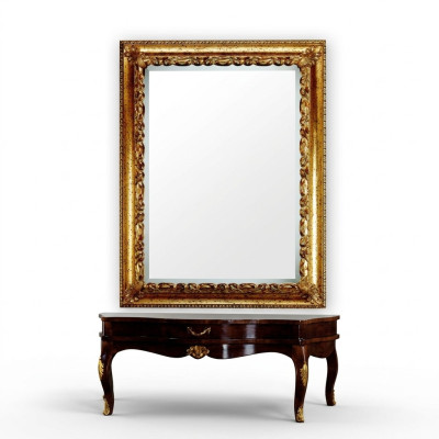 Miroir mural Design xxl Miroir mural en bois massif Miroir suspendu Meubles de luxe Baroque