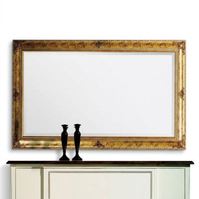 Miroir mural Cadre en bois Miroir suspendu Miroir doré Miroir mural Salon nouveau
