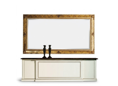 Miroir mural design classique Retro Baroque Rococo avec cadre en bois doré.