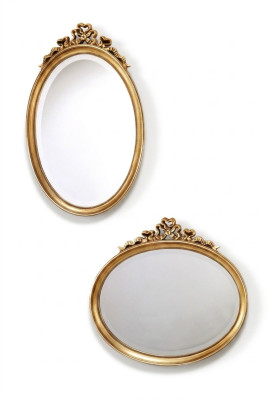Miroir mural ovale de 67x77cm au design classique r Miroir suspendu rococo baroque