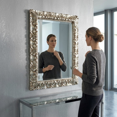 Classique r Grand Miroir Miroir mural Miroir suspendu Cadre en bois Portemanteau SP6890