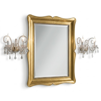 Meubles miroir baroque classique Miroir mural bois 85x105 Cadre en verre murale or