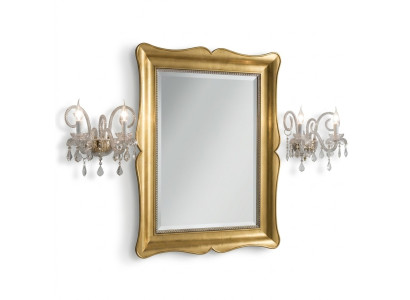 Meubles miroir baroque classique Miroir mural bois 85x105 Cadre en verre murale or