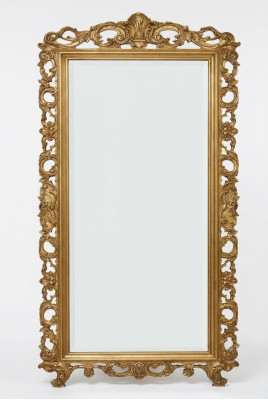 Miroir mural classique grand miroir Miroir suspendu de luxe en bois doré Porte-manteau SP6480