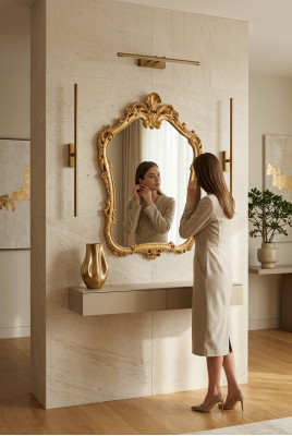 Miroir Miroir mural Baroque Rococo Planchers Salon Salle de bain Bois Verre Design SP7560