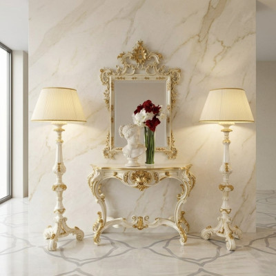 Console table Console: Console Table de maquillage Secrétaire Miroir