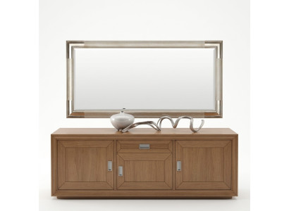Miroir de designer Buffet baroque miroir Étagère de salon en miroir de luxe Argent