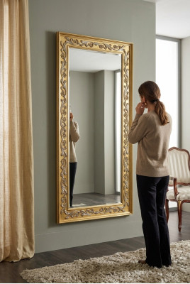 Miroir Miroir mural Baroque Rococo Planchers Salon Salle de bain Bois Verre Design SP 6420