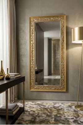 Miroir Miroir mural Baroque Rococo Planchers Salon Salle de bain Bois Verre Design SP 6420