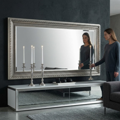 Miroir fait main miroir sur pied grand dans un cadre en bois fabriqué en vrai bois