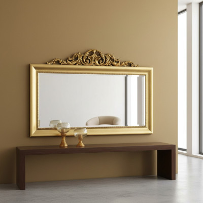 Miroir Miroir mural Rectangulaire Miroir de couloir en bois Miroir à décor de mur Baroque