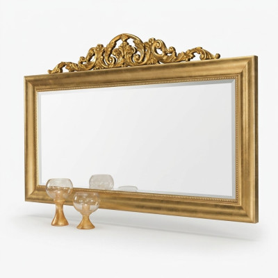 Miroir Miroir mural Rectangulaire Miroir de couloir en bois Miroir à décor de mur Baroque