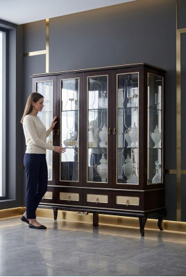 Vitrine de design classique Armoire Italienne de meubles Vitrines en verre nouvelle