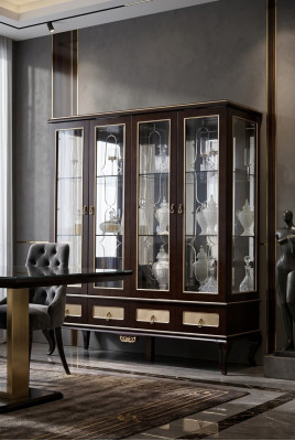 Vitrine de design classique Armoire Italienne de meubles Vitrines en verre nouvelle