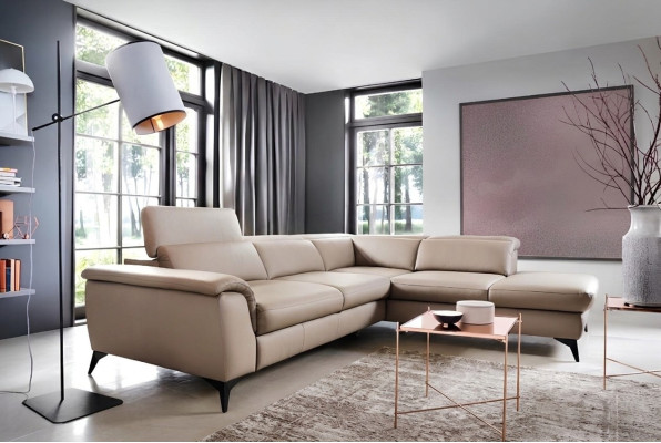 Canapé d'angle Canapé Sofa Tapisserie Cuir Paysage de vie Coin de canapés Sofas d'angle