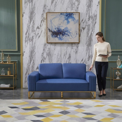 Canapé canapé en cuir synthétique design noble 2 places meubles classiques de designer