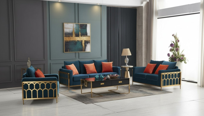 Ensemble de canapé 3+2+1 place Relax Set Design Canapés Rembourrés Canapés en Cuir