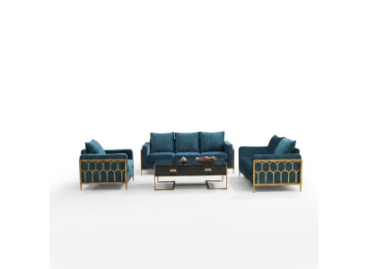 Canapé bleu en acier inoxydable 3+2 places Canapés rembourrés Modern Living room Sofas