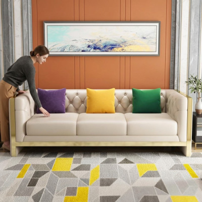 Canapé Design Canapés Rembourrage Canapés Textile Relax Moderne Trois places neuf