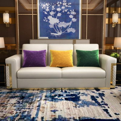 Conception Rembourrage Luxe Siège Canapé Canapé Textile Canapé 3 Places Similicuir trois places!
