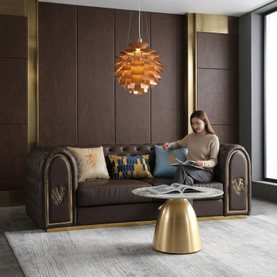 Canapé design trois places, canapés relax trois places, canapé rembourré, siège Chesterfield neuf