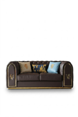 Canapé design trois places, canapés relax trois places, canapé rembourré, siège Chesterfield neuf