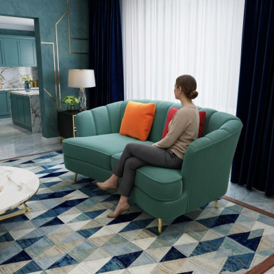 Canapé deux places Canapés design 2 places Rembourrage moderne en tissu textile!