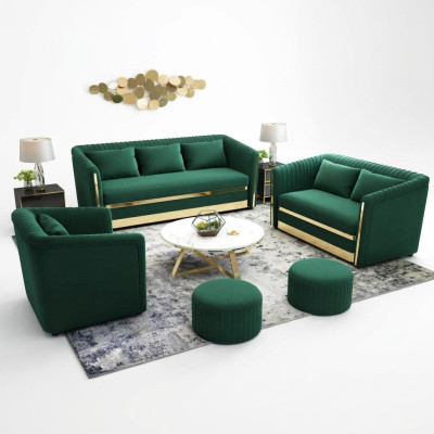 Ensemble de canapé Textile Canapé Design Moderne Canapé 3+1 Places Canapés