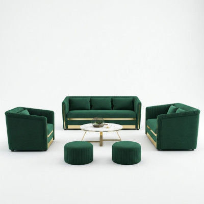 Ensemble de canapé 3+2+1 places Canapé en cuir Canapé de coin Salon Design