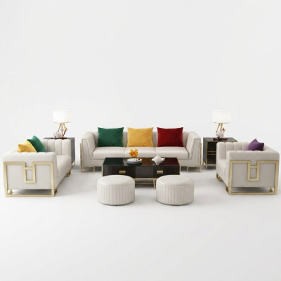 Ensemble de canapés Set Big Set 3+1 places Canapé en cuir Suite Canapé design Canapés