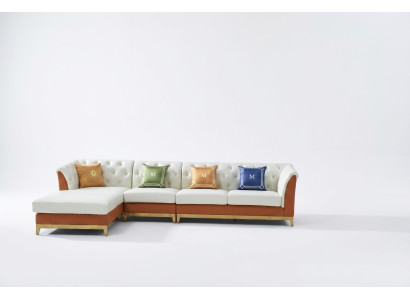 Design Sofa Canapé Canapé d'angle Tabouret de luxe Suite de rembourrage Paysage de vie