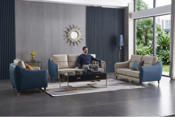 Ensemble de canapé 3+1 places Design Décoratif Canapés Upholstery Canapés Relax en Cuir