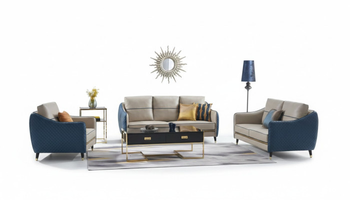 Ensemble de canapé 3+1 places Design Décoratif Canapés Upholstery Canapés Relax en Cuir