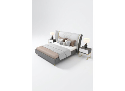 Chambre de luxe Lit Table de chevet Commode Ensemble de lits design 3 pièces