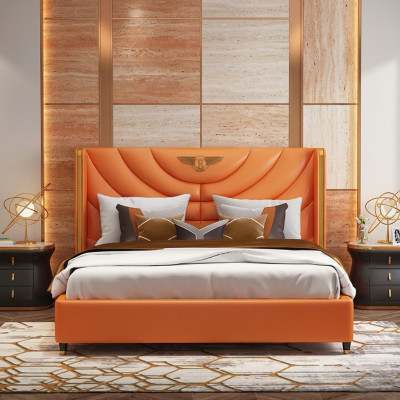 Bois de design Lit Double Luxe Mariage Hôtel Cadre Moderne Chambre de Sommeil