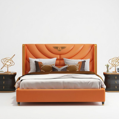Bois de design Lit Double Luxe Mariage Hôtel Cadre Moderne Chambre de Sommeil