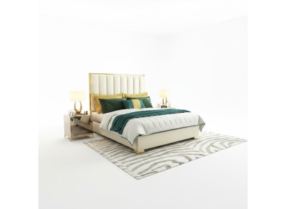 Meubles de chambre à coucher de luxe Lit 2x Ensemble de tables de chevet Lits Mobilier hôtelier 3 pièces.