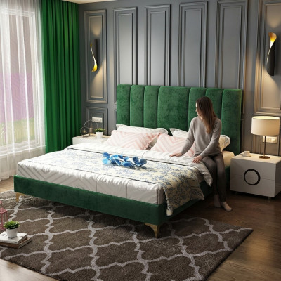 Design de rembourrage de lit de luxe Double hôtel Lits décoratifs Mariage Chambre de sommeil en cuir
