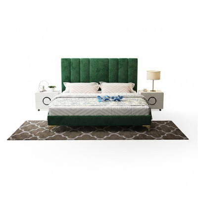 Design de rembourrage de lit de luxe Double hôtel Lits décoratifs Mariage Chambre de sommeil en cuir