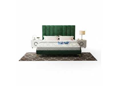 Design de rembourrage de lit de luxe Double hôtel Lits décoratifs Mariage Chambre de sommeil en cuir
